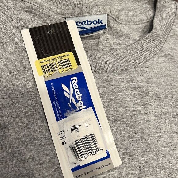 VTG 1996 Reebok Athletics size M big logo on back tee New with tags heather grey - Picture 5 of 10